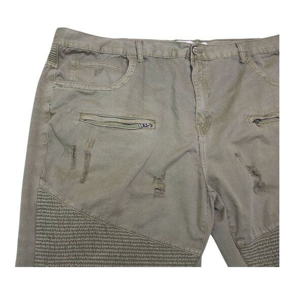 FWRD Denim & Co. Mens Jeans Size 48 Inseam 33 Distressed Cargo Pants Olive Green - Picture 7 of 13